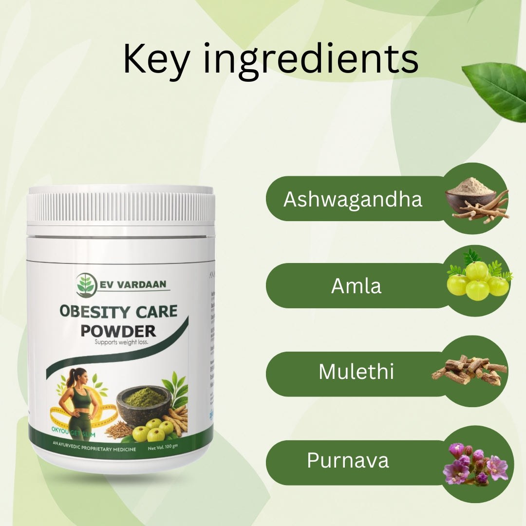 Obesity Care Powder | Ayurvedic Herbal Weight Management Support Powder – 100gm