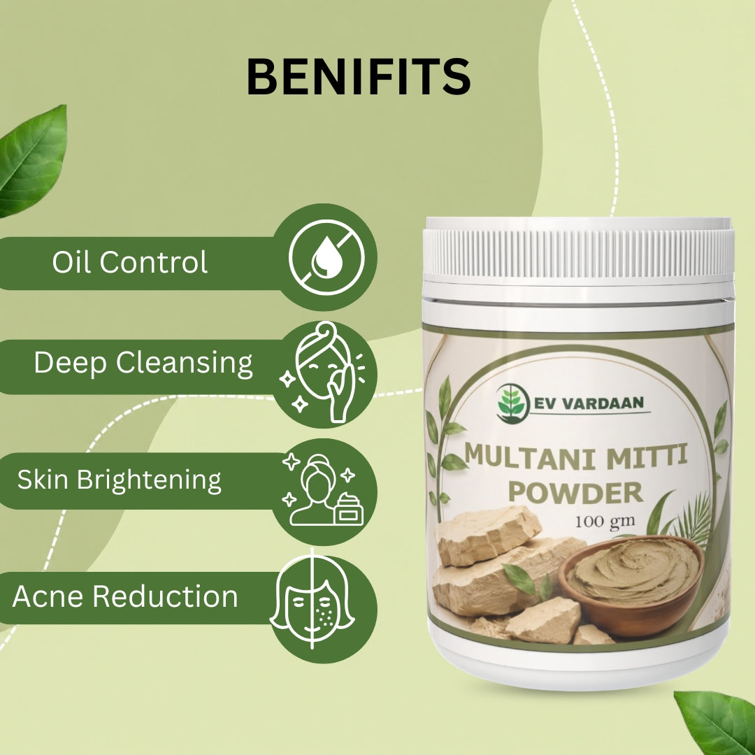 Multani Mitti Powder | Natural Fuller's Earth Powder for Skin & Hair Care – 100gm