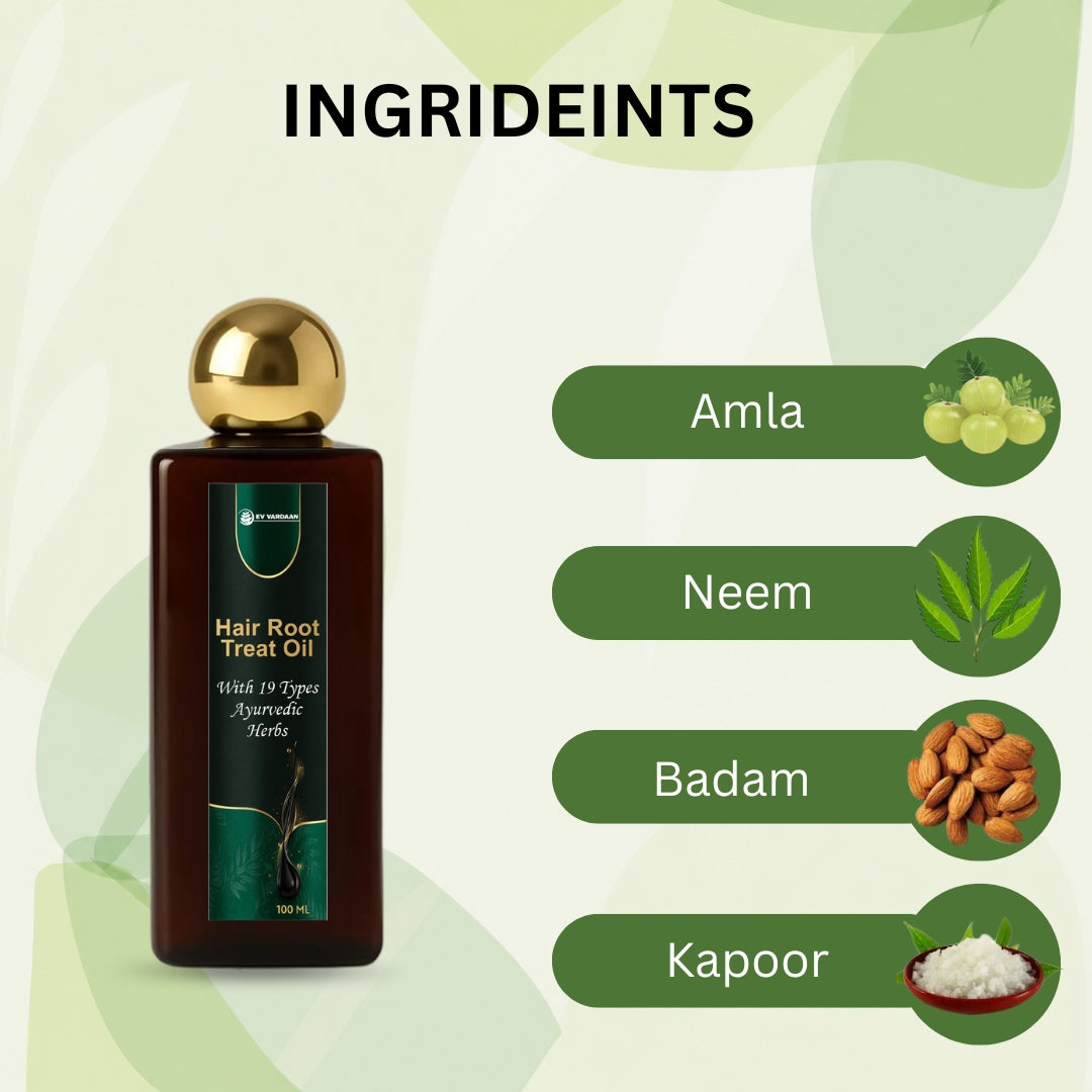 Hair Root Treat Oil | Ayurvedic Herbal Hair Care Oil for Strong & Healthy Hair – 100ml