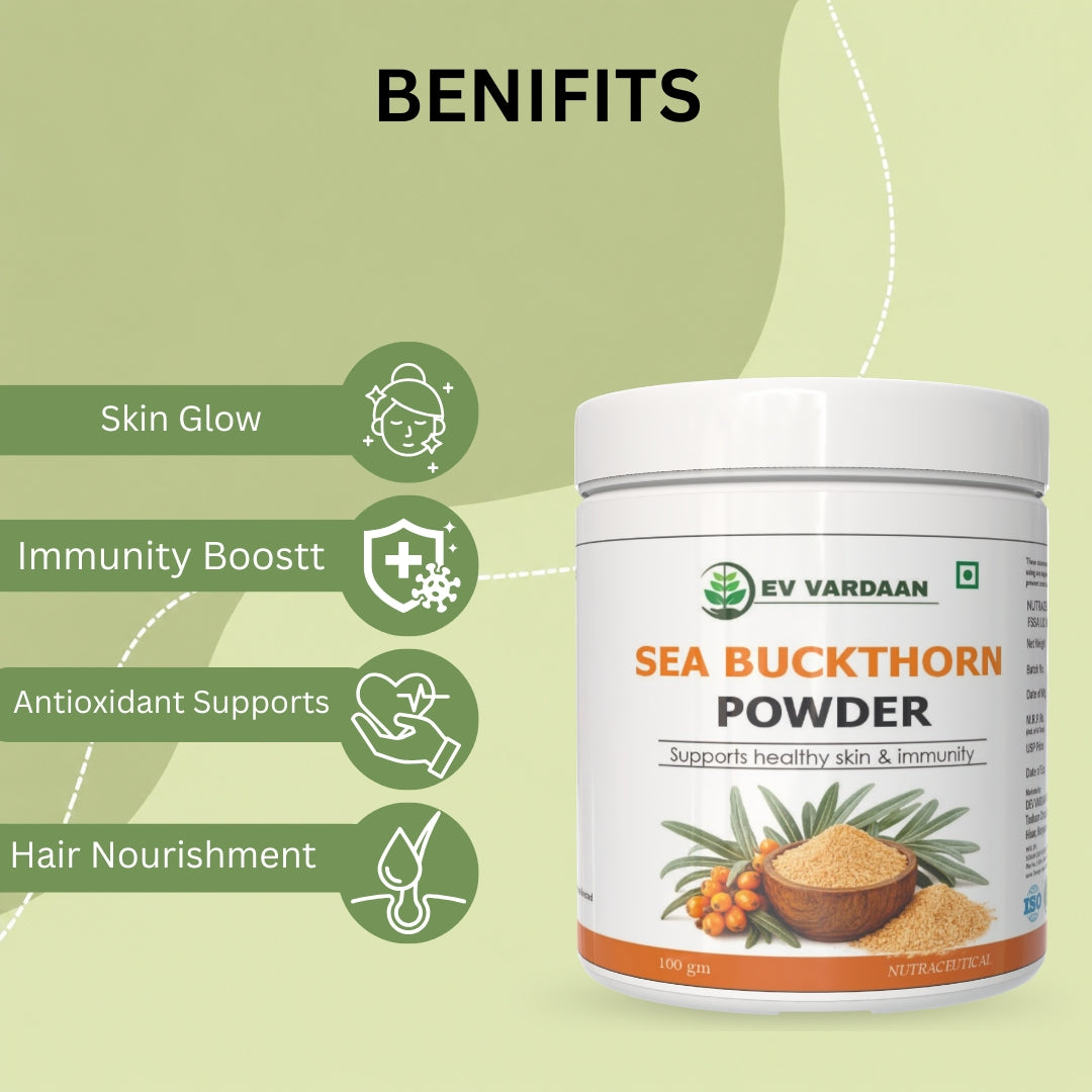SeaBuckthorn Powder | Herbal Antioxidant & Daily Wellness Support Powder – 100gm