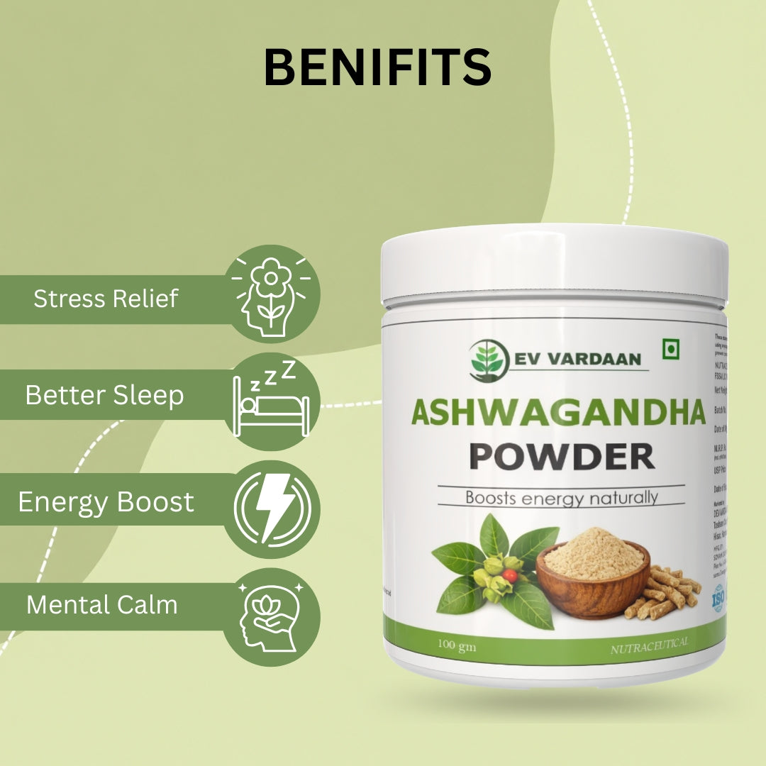 Ashwagandha Powder | Herbal Stress Relief & Energy Support Powder – 100gm