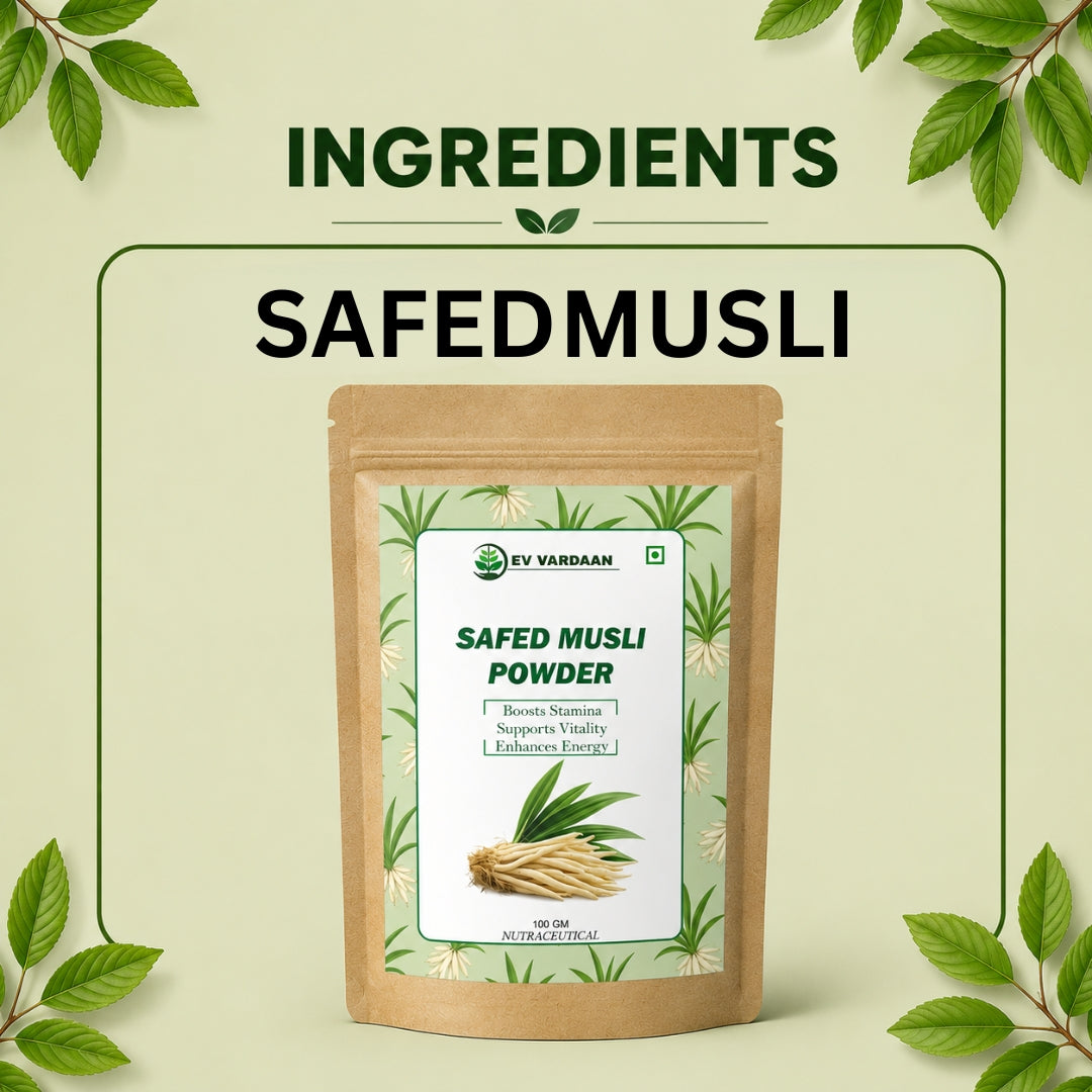 Safed Musli Powder | Ayurvedic Herbal Vitality & Wellness Support Powder – 100gm