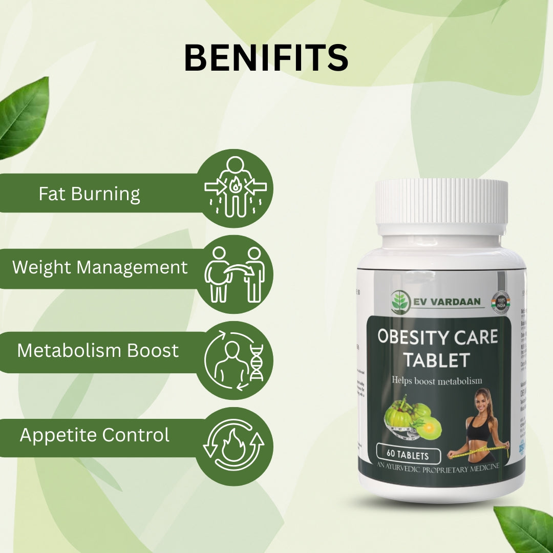Obesity Care Tablets | Ayurvedic Herbal Weight Management Support Tablets – 60 Tablets