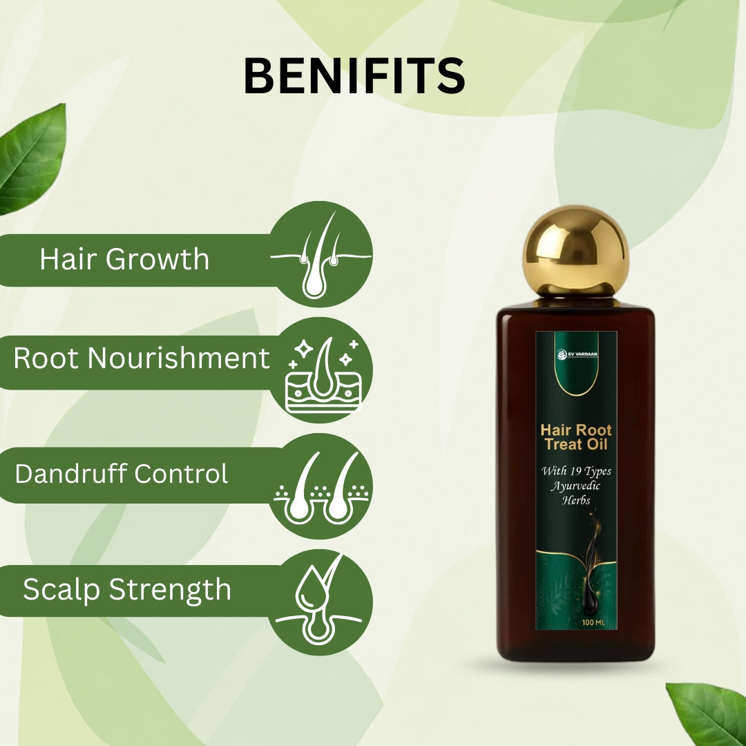Hair Root Treat Oil | Ayurvedic Herbal Hair Care Oil for Strong & Healthy Hair – 100ml